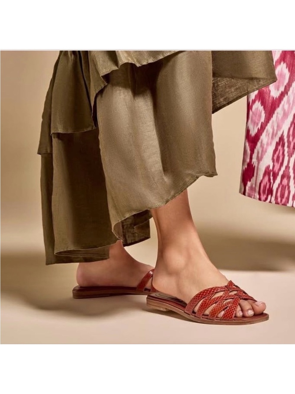 Women's Toffee Woven Slide Sandals